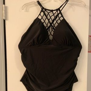 Macrame Detail Halter Style Swimsuit Never Worn